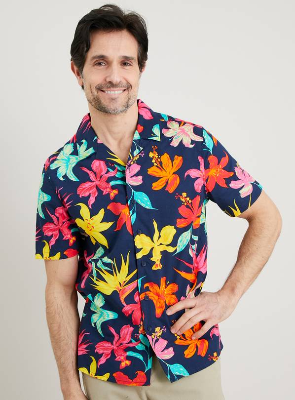 Buy Bright Tropical Floral Regular Fit Shirt XL Shirts Argos
